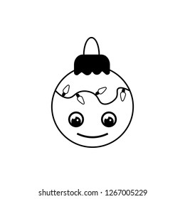 Tree ball line icon. Cristmas decoration vector illustration isolated on white. Tree globe outline style design, designed for web and app. Vector illustration