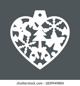 Weihnachtsbaum-Herzstück-Dekoration Qualität Vektorgrafik Schnitt