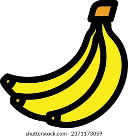 Baumbananensymbol, Vektorclip-Kunstgrafik einzeln auf Weiß