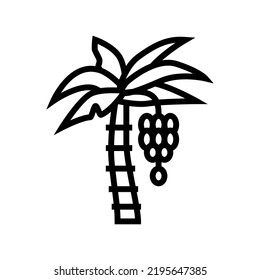 tree banana line icon vector. tree banana sign. isolated contour symbol black illustration