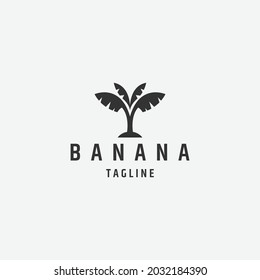 Tree Banana Logo Design. Flat Style Logo