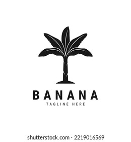 diseño del logo de la banana arbórea. logotipo de estilo plano