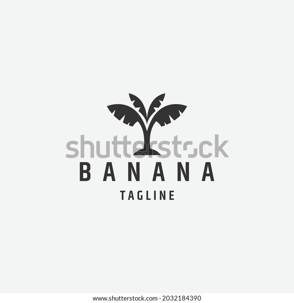 tree banana logo\
design. flat style logo