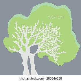 Tree banner with the copy space - simple design card