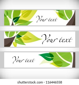 Tree banners. Vector illustration