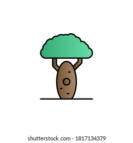 Tree, baobab color gradient vector icon