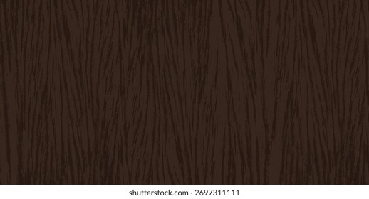 Fundo de casca de árvore com fendas naturais. Superfície castanha de grão resistente, exterior orgânico. Padrão de textura de madeira, design rústico ou vintage, conceito de floresta. Ilustração vetorial de material decorativo criativo