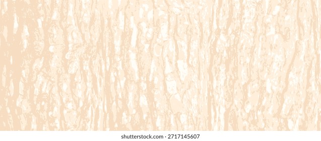 Fundo de casca de árvore com fendas naturais. Superfície bege de grão resistente, exterior orgânico. Padrão de textura de madeira, design rústico ou vintage, conceito de floresta. Ilustração vetorial de material decorativo criativo
