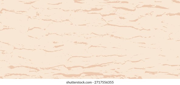 Fundo de casca de árvore com fendas naturais. Superfície bege de grão resistente, exterior orgânico. Padrão de textura de madeira, design rústico ou vintage, conceito de floresta. Ilustração vetorial de material decorativo criativo