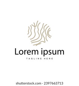 Tree Bark Logo Design Vector Simple Wood Texture Bark Illustration Symbol