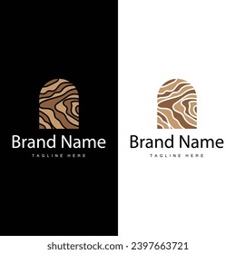 Tree Bark Logo Design Vector Simple Wood Texture Bark Illustration Symbol