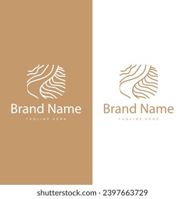 Tree Bark Logo Design Vector Simple Wood Texture Bark Illustration Symbol