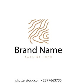 Tree Bark Logo Design Vector Simple Wood Texture Bark Illustration Symbol