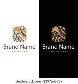 Tree Bark Logo Design Vector Simple Wood Texture Bark Illustration Symbol