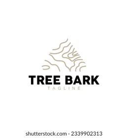 Tree Bark Logo, Wood Tree Simple Texture Vector Design, Symbol Illustration