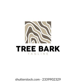 Tree Bark Logo, Wood Tree Simple Texture Vector Design, Symbol Illustration