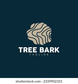 Tree Bark Logo, Wood Tree Simple Texture Vector Design, Symbol Illustration