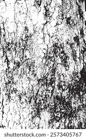 Tree bark texture background vector,Black and white background 