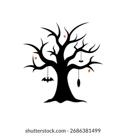 a tree with bats hanging