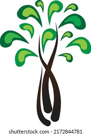 Tree beautiful paint icon design vector 