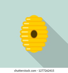 Tree bee hive icon. Flat illustration of tree bee hive vector icon for web design