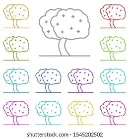 Tree, beech multi color icon. Simple thin line, outline vector of tree icons for ui and ux, website or mobile application