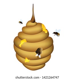 Tree beehive icon. Cartoon of tree beehive vector icon for web design isolated on white background