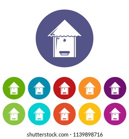 Tree beehive icons color set vector for any web design on white background