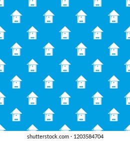 Tree beehive pattern vector seamless blue repeat for any use
