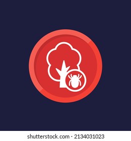 tree beetle icon, vector sign