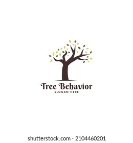 tree behavior logo business vector design illustration. growth mental health logo vector design template with modern, mature and unique styles.  
