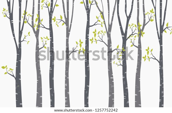 Tree Birch Background Stock Vector (Royalty Free) 1257752242 | Shutterstock