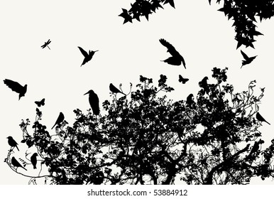 tree and bird