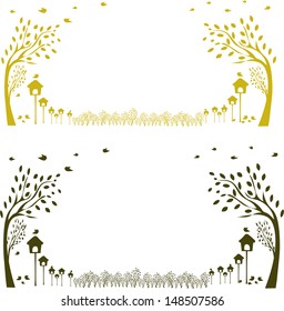 tree and bird greeting card
