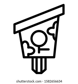 Tree bird house icon. Outline tree bird house vector icon for web design isolated on white background