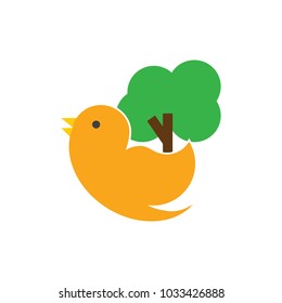 Tree Bird Logo Icon Design