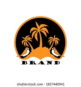 tree with bird logo template vector image