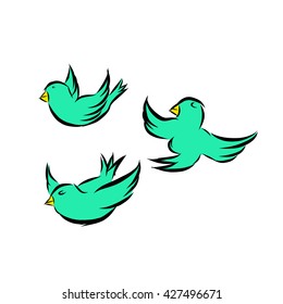 Tree birds are flying