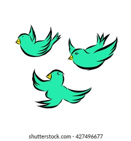 Tree birds are flying