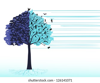 tree birds (murder / flock or crows)