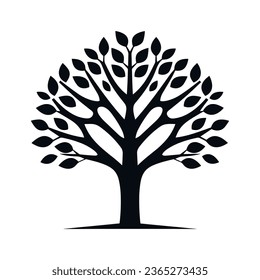 Ein Baum Schwarze Farbe Logo Symbol Vektorgrafik.