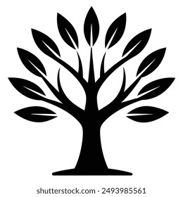 Un Arte vectorial de logotipo de color negro de árbol.