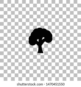 Tree. Black flat icon on a transparent background. Pictogram for your project