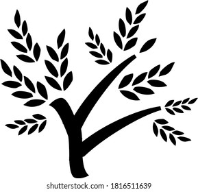  tree black graphic icon, logo and emblem