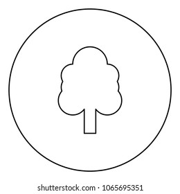 Tree black icon in circle