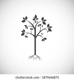Tree black icon on white background 