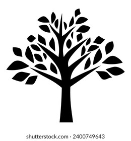 Tree black logo isolated on white background