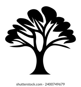 Tree black logo isolated on white background