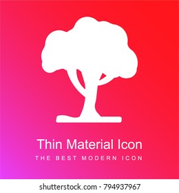 Tree black silhouette shape red and pink gradient material white icon minimal design