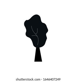Tree black spring flat icon design